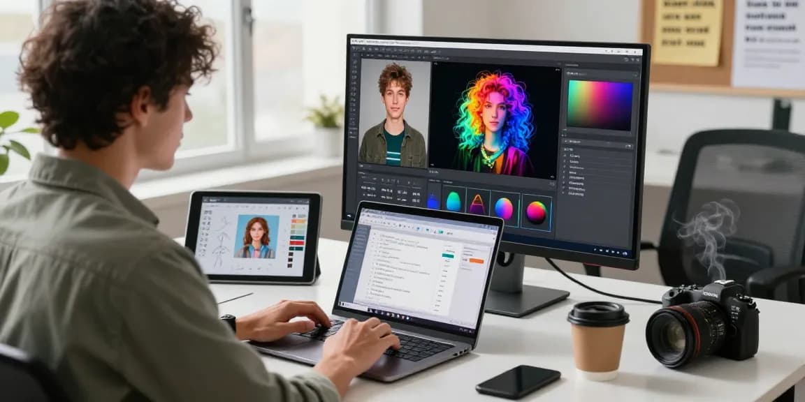 Analyze images with the free AI detector in a modern workspace.