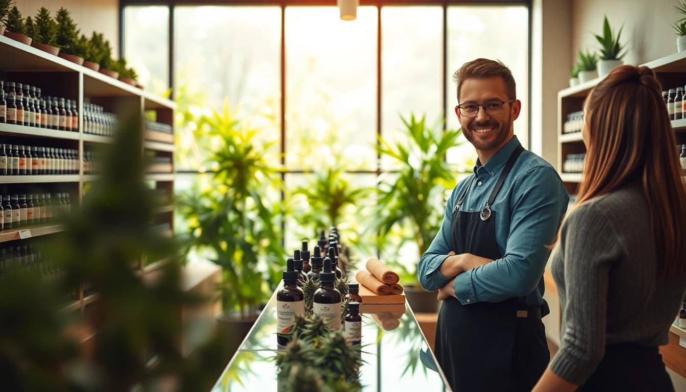 Visit to a cannabis dispensary to buy weed uk featuring friendly staff and vibrant products.
