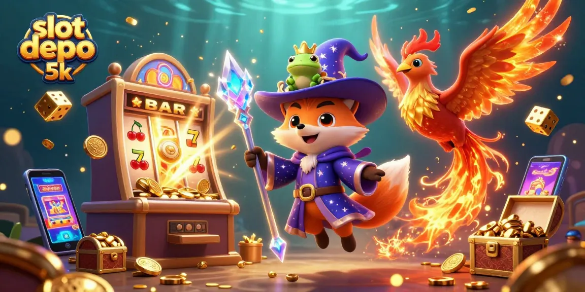 Experience the thrill of slot depo 5k with vibrant characters, treasure, and explosive casino action.