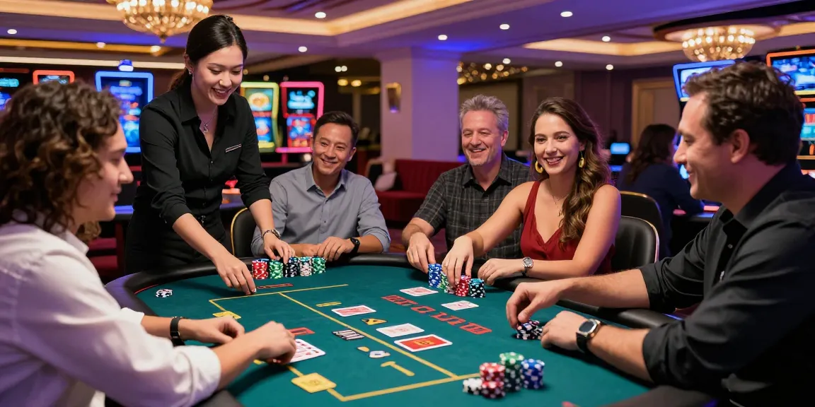 Engaging judi live casino atmosphere with diverse players at tables enjoying thrilling games.