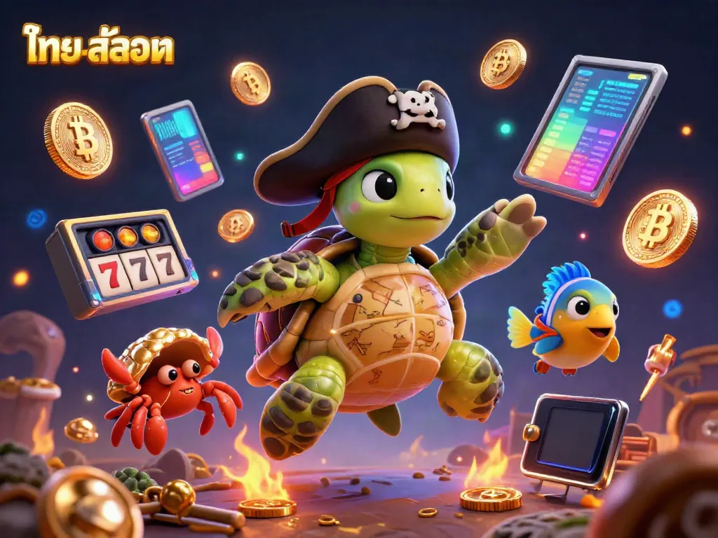 Engage with ไทย สล็อต's vibrant slot gaming universe featuring dynamic characters and cryptocurrency treasures.
