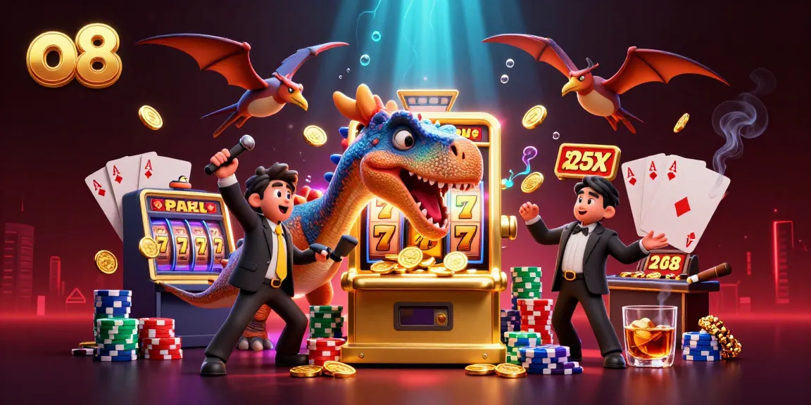 Experience thrilling wins at o8 with a pachycephalosaurus jackpot scene featuring golden coins, dynamic characters, and immersive casino elements.