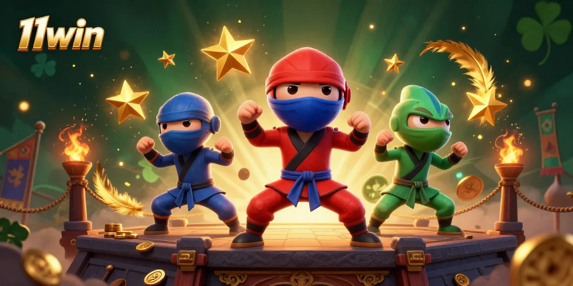 Engage in thrilling gameplay with 11win's cartoon ninja chameleons in dynamic martial arts action.