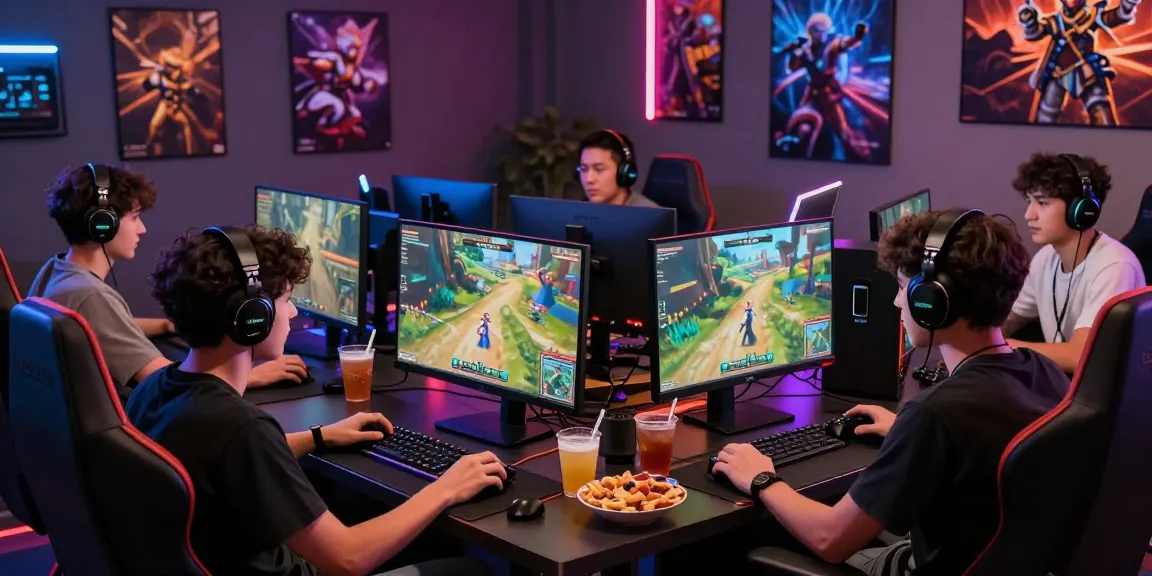 NAGA2000 online gaming experience with friends enjoying vibrant games and snacks.