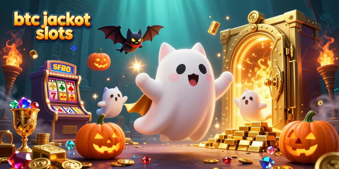 Engage with btc jackpot slots featuring a ghost cat and vampire bat in a haunted casino.