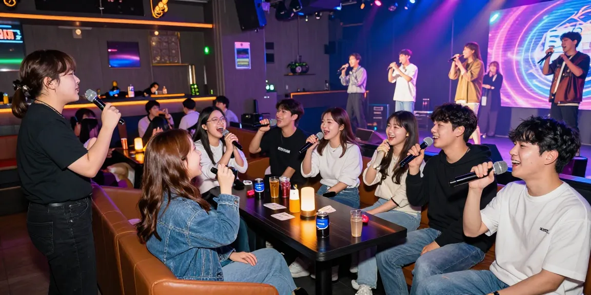 인천쓰리노에서 즐거운 시간을 보내는 친구들, 노래와 함께하는 활기찬 분위기