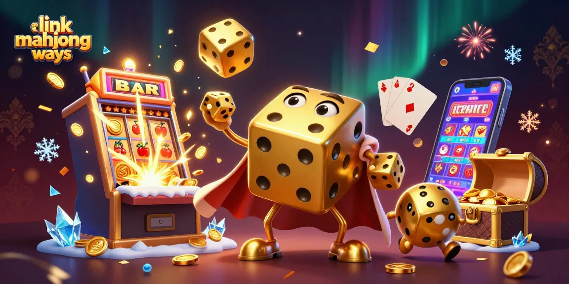 Experience the excitement of link mahjong ways with this vibrant 3D illustration showcasing dynamic casino elements.
