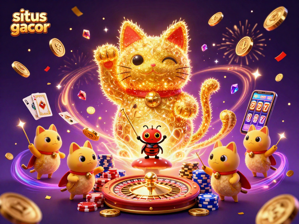 Experience situs gacor with vibrant gaming elements and stunning visuals in 3D illustration.
