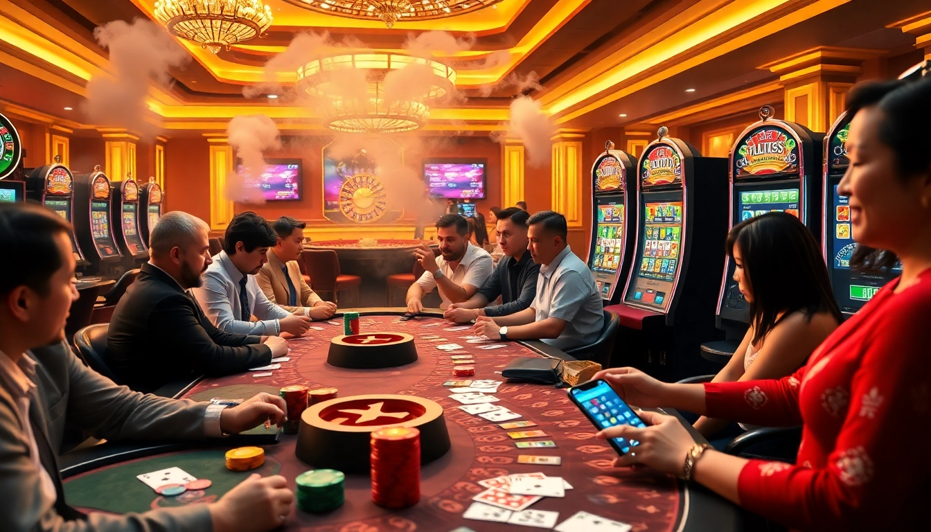 Experience the thrill of demo slot pragmatic with vibrant slot machines and engaged players.