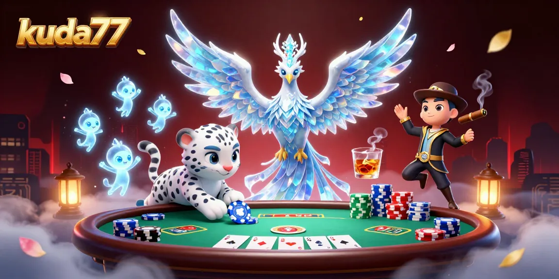 Menangkan permainan di kuda77 dengan ilustrasi 3D fantastis, menampilkan karakter kasino yang menarik dan elemen perjudian