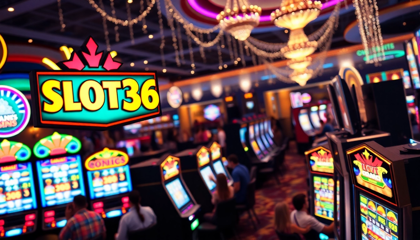 Menampilkan interaksi pemain dengan SLOT365 CONTACT di lantai kasino yang meriah.