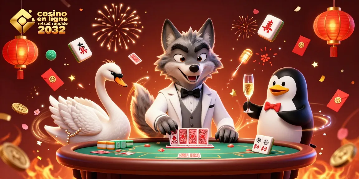 Jouez sur le casino en ligne retrait rapide 2032 avec des invités animés autour d'une table de baccarat.