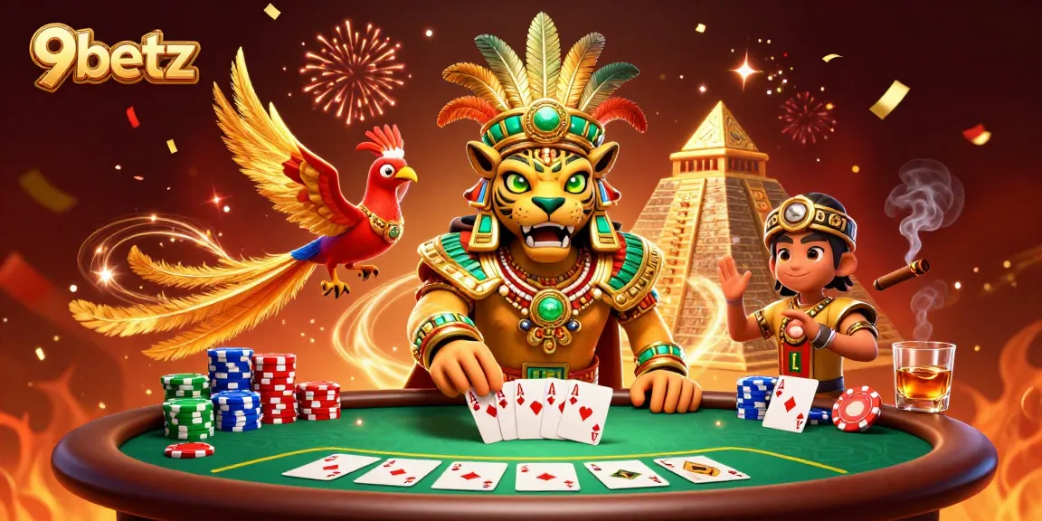 Experience the thrill of 9betz with a vibrant poker scene featuring exciting game elements.