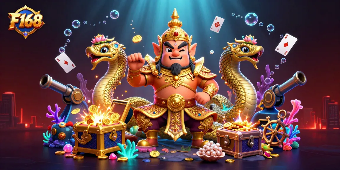 Experience the thrill of F168 with vibrant characters and game elements, elevating your online casino adventure.