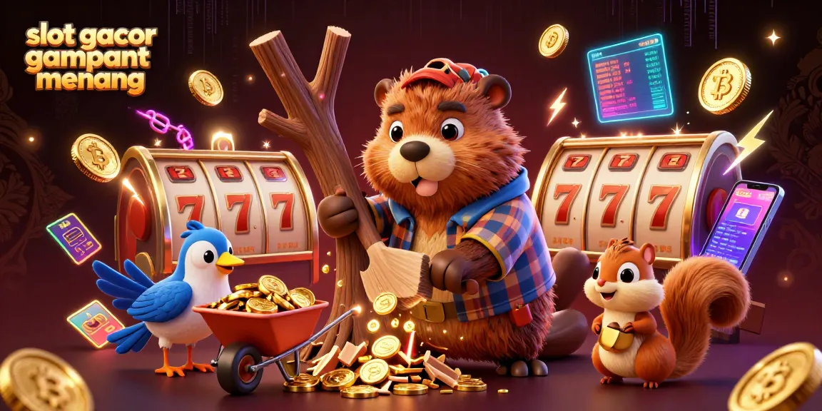 Experience the thrill of slot gacor gampang menang with coins raining and dynamic casino elements.