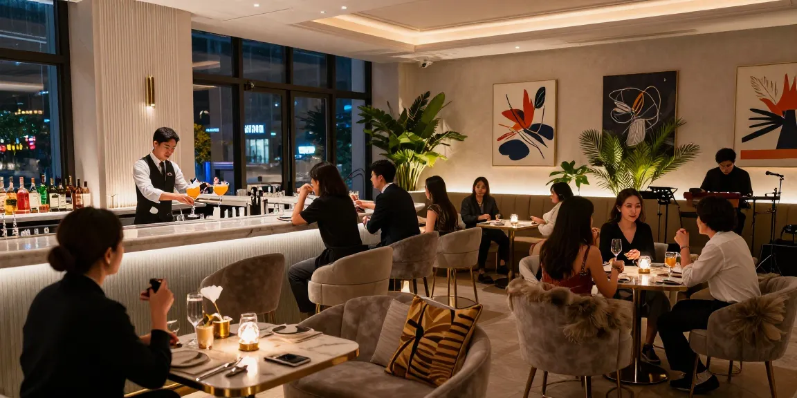 강남 블렌딩의 세련된 인테리어와 분위기를 담은 모습, 쩜오블랜딩에서의 즐거운 시간을 보여줍니다.