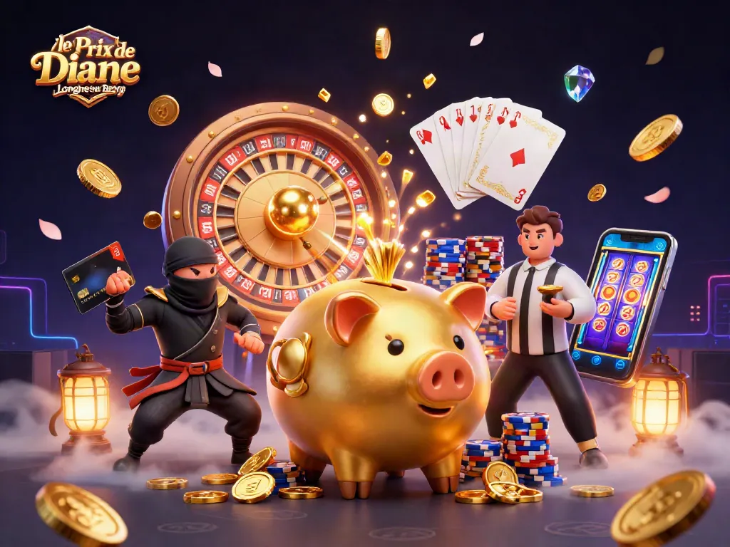 Experience the excitement of le Prix de Diane Longines sur Betya with vibrant, dynamic casino illustrations.
