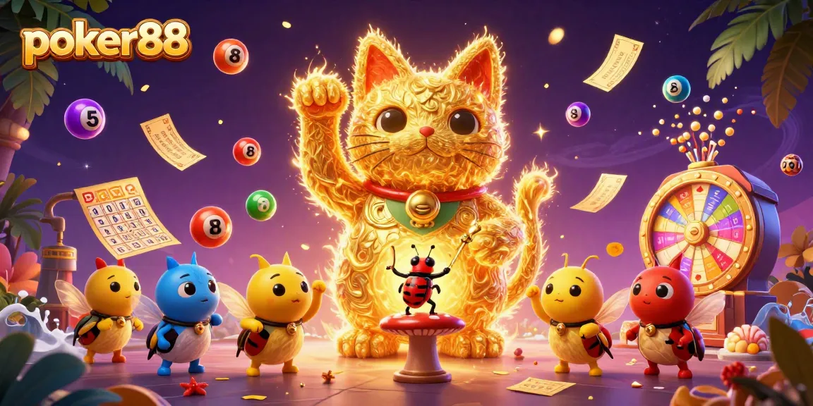 Experience thrilling poker88 action with a stunning golden lucky cat and dynamic casino elements.