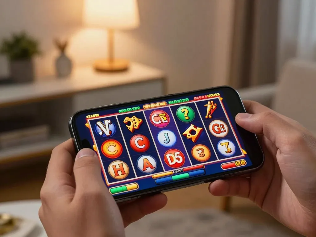 Engaging in mobile gaming action, fly88 slot game captivating players with vivid graphics.