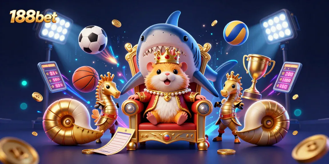 Experience thrilling sports betting action with 188bet in a vibrant 3D casino scene.