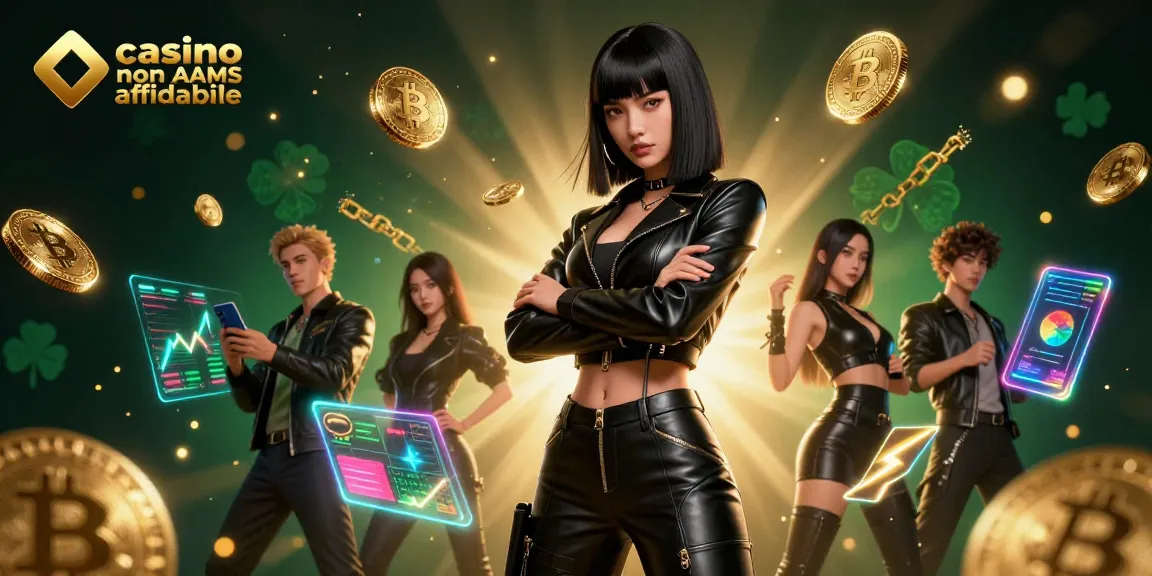 Scopri l'emozione del casino non AAMS affidabile con monete crypto scintillanti e immagini ricche d'azione.