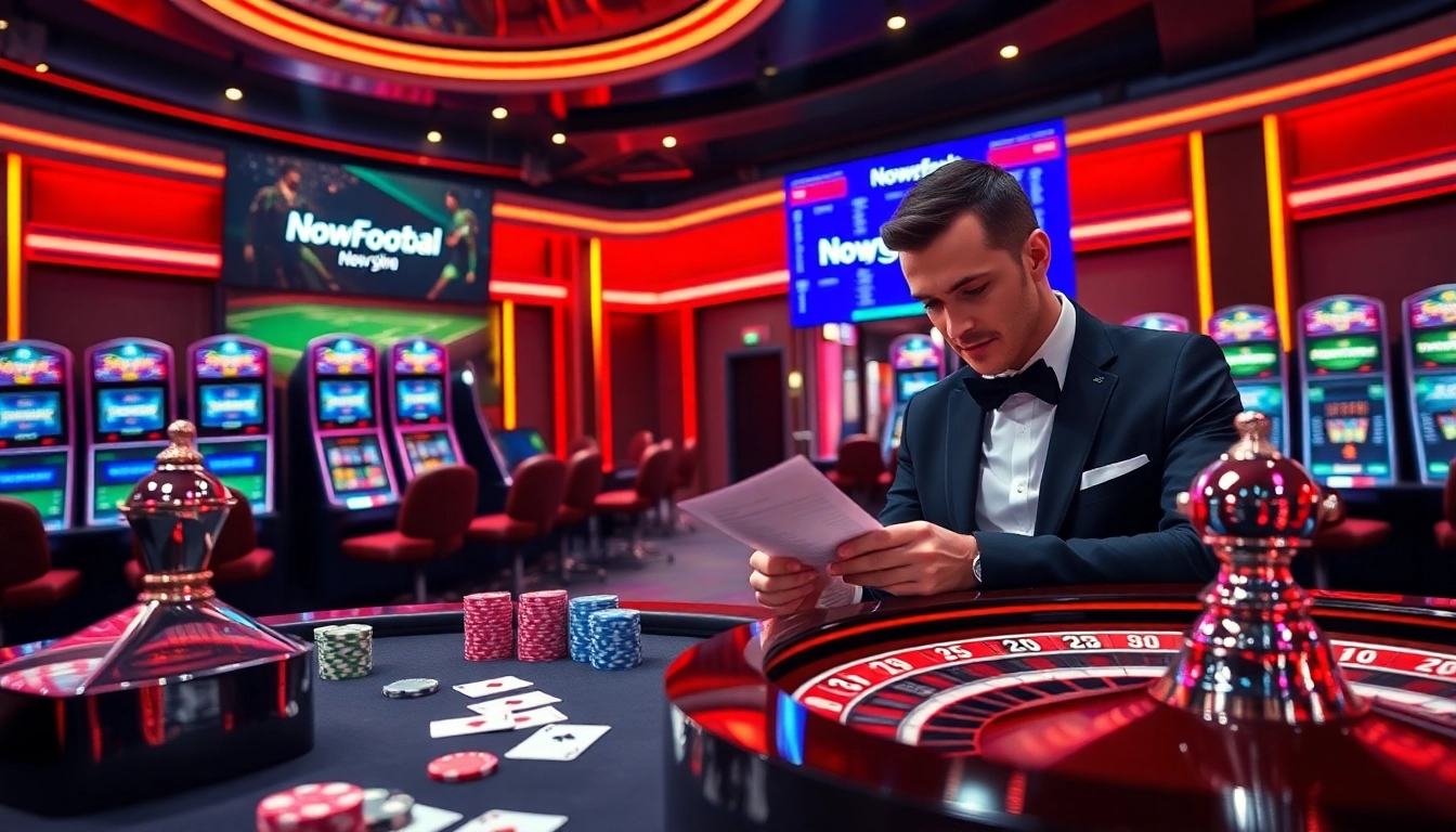 Engage in winning strategies at Nowgoal, with vibrant casino tables and live betting scenarios.