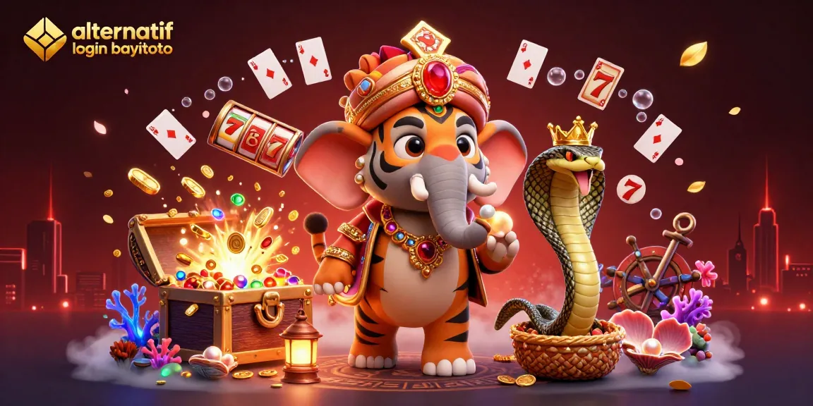 Experience the thrill of gambling with alternatif login bayitoto in this rich 3D casino illustration.