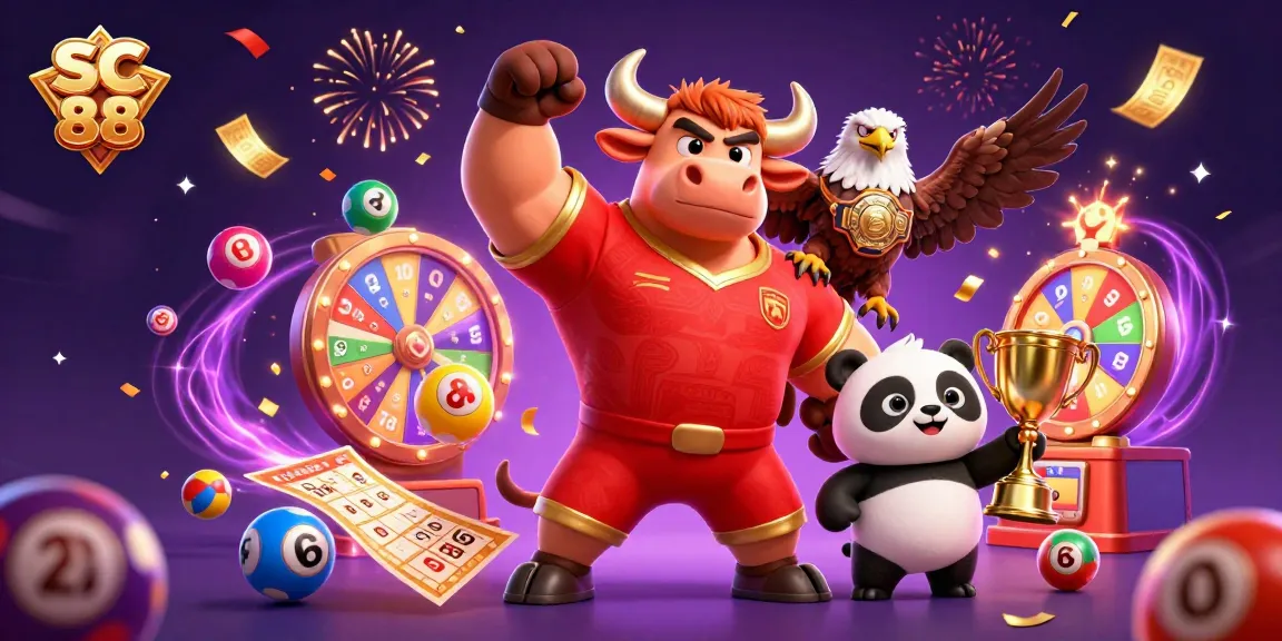 Engage with SC 88's thrilling gaming experience, celebrated with vibrant characters and dynamic elements.