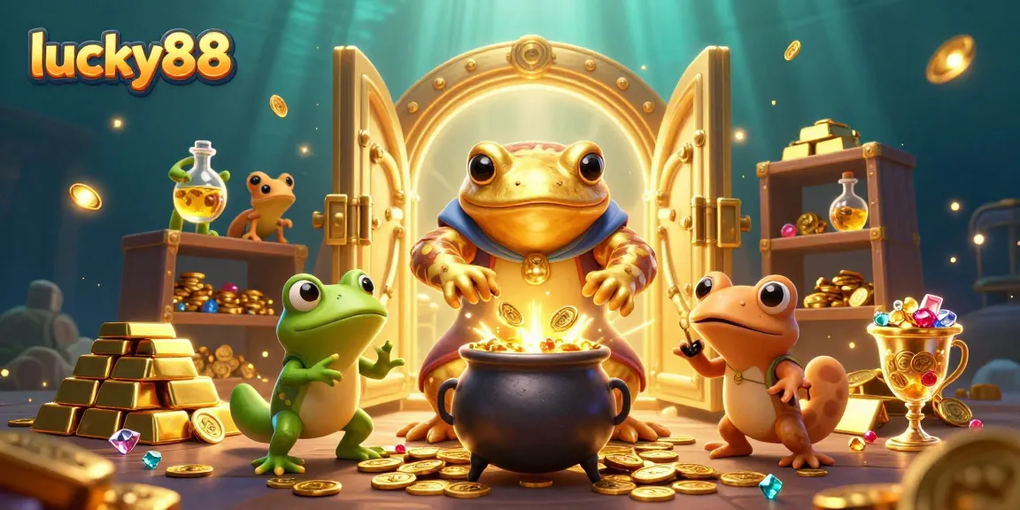 Experience a thrilling lucky88 adventure with gold coins and magical potions in this casino scene.