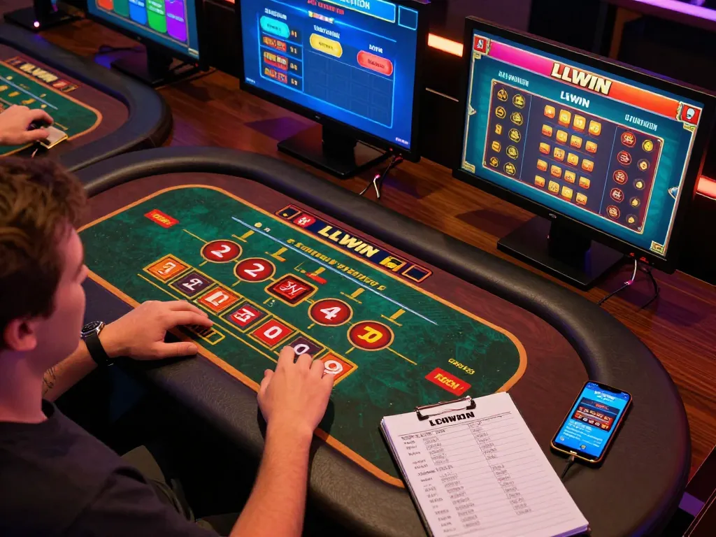 Engaging in LLWIN Function table games while analyzing strategies on a home gaming setup.