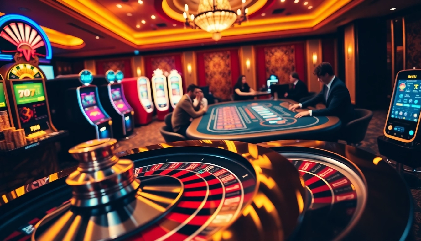 Get ready to win with link vào XX88 at an exciting casino atmosphere featuring sleek tables, cards, and spinning roulette.