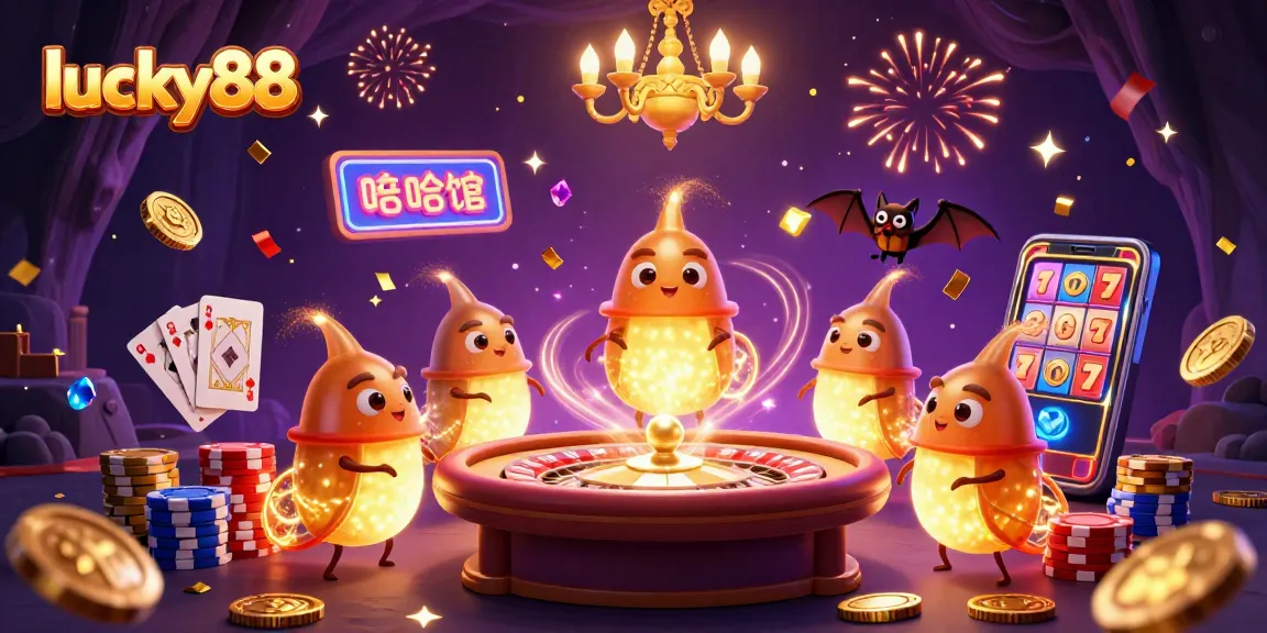 Experience the excitement of lucky88 in this vibrant casino scene with glowing characters and dynamic gameplay elements.