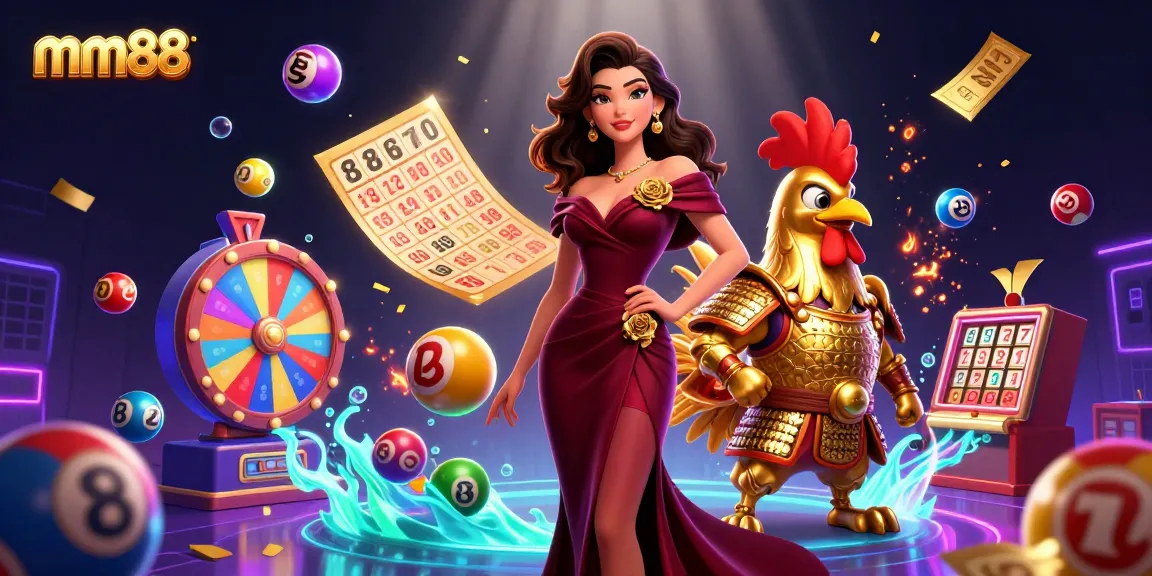 Spin to win big at mm88 with glamorous casino elements and vibrant lottery designs.