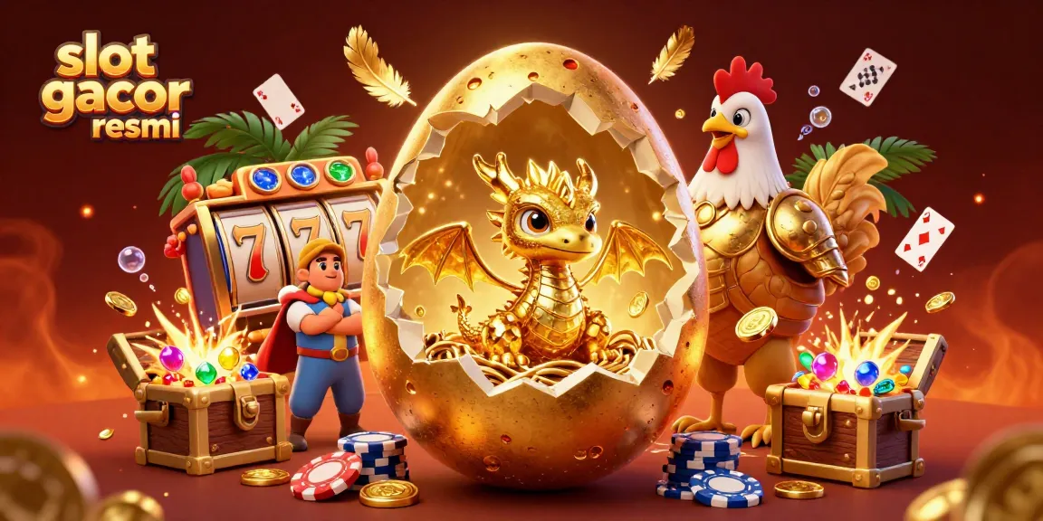 Experience the thrill of slot gacor resmi with a gold dragon and vibrant casino elements.