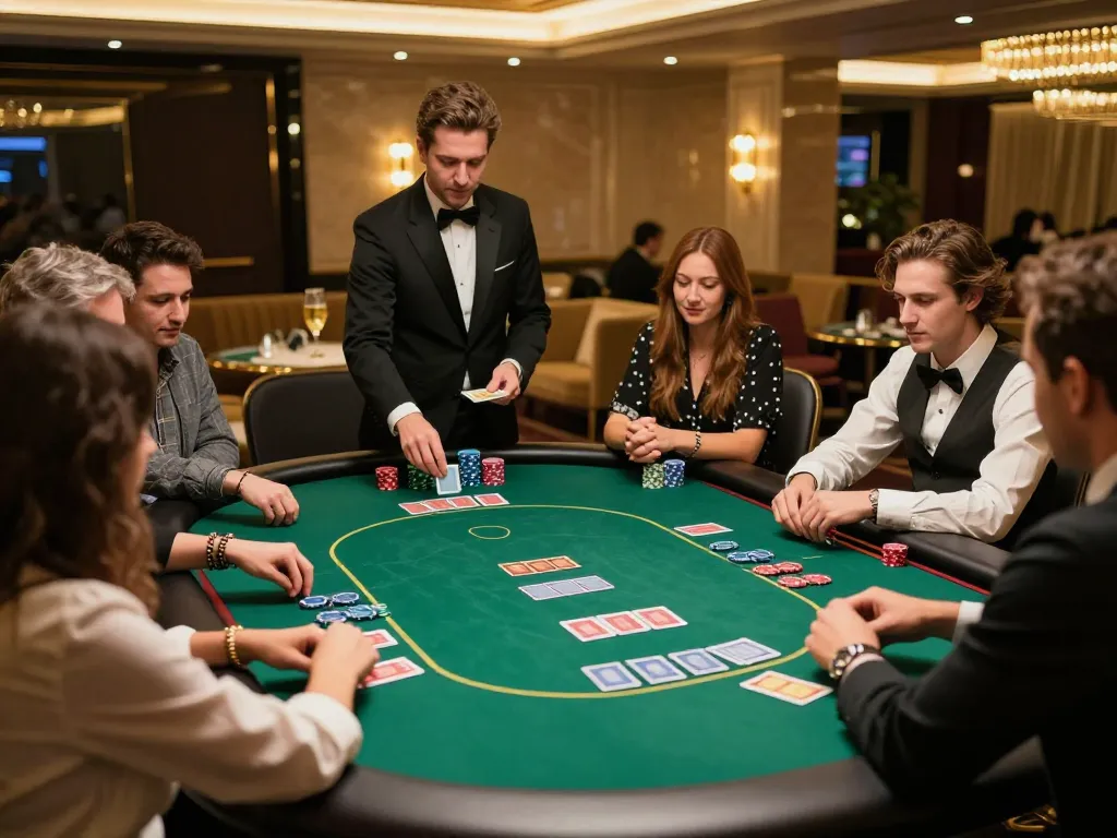 LC88 VIP gaming area showcasing professional poker gameplay with elite players in a luxurious casino setting