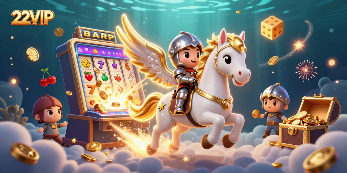 Experience the excitement of 22VIP with a jackpot burst and vibrant casino elements.
