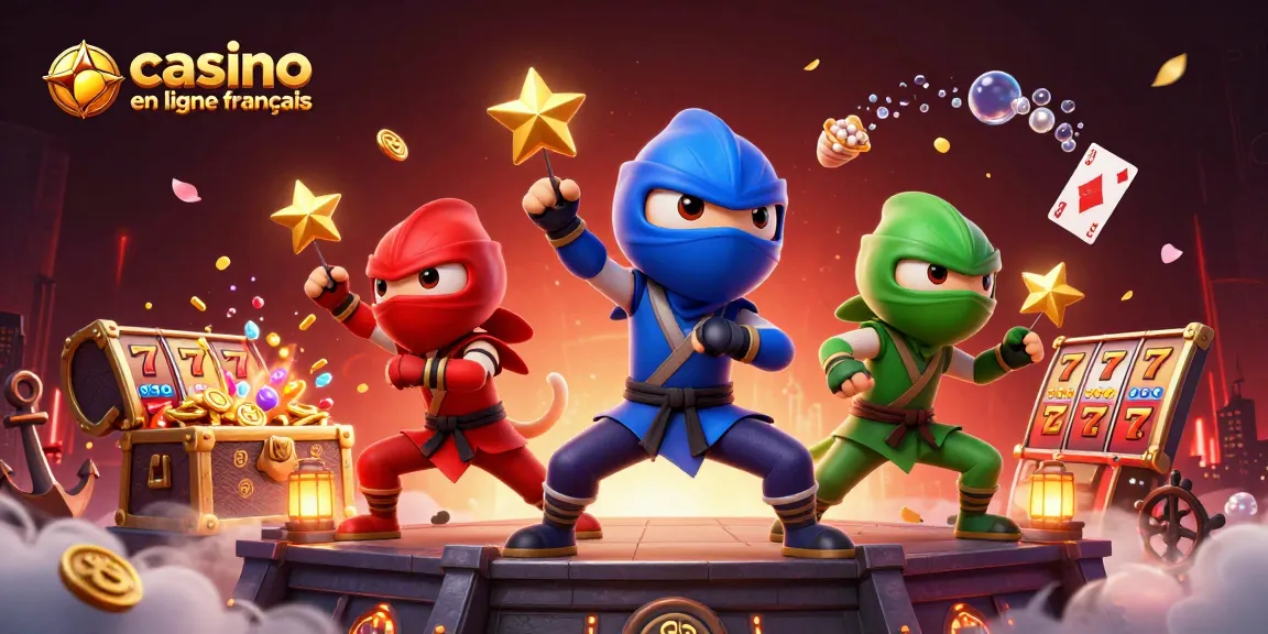 Célébrez les gros gains au casino en ligne français avec une équipe de caméléons ninjas en action