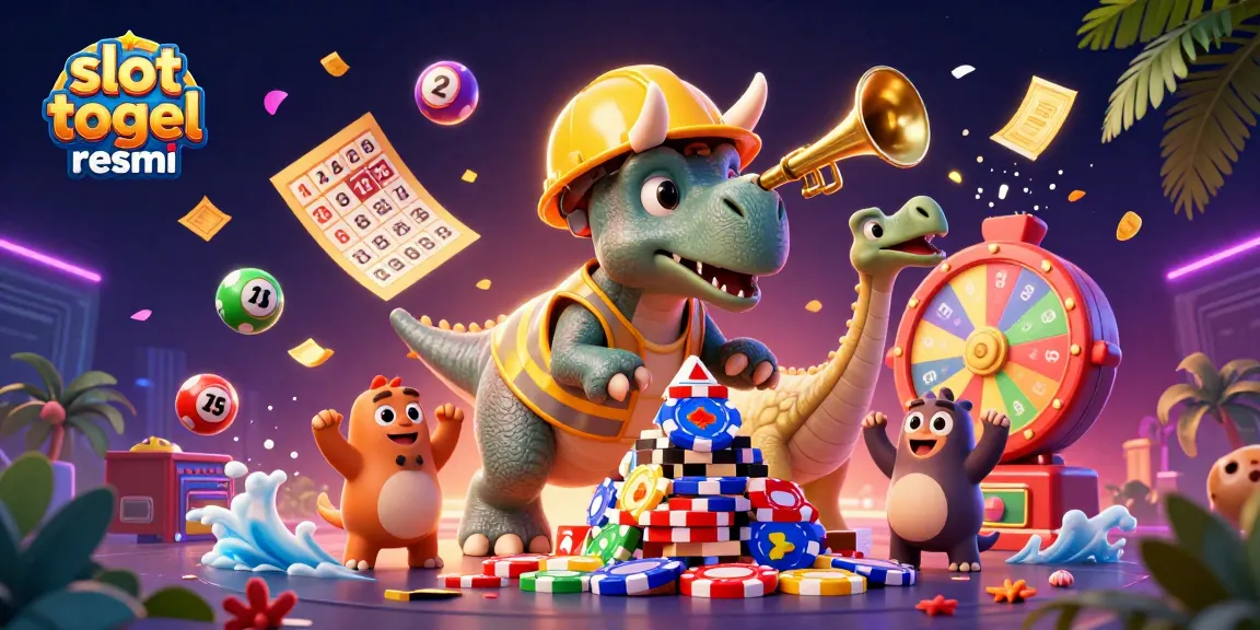 Play lucky games on slot togel resmi with our vibrant 3D cartoon casino scene featuring lively characters.