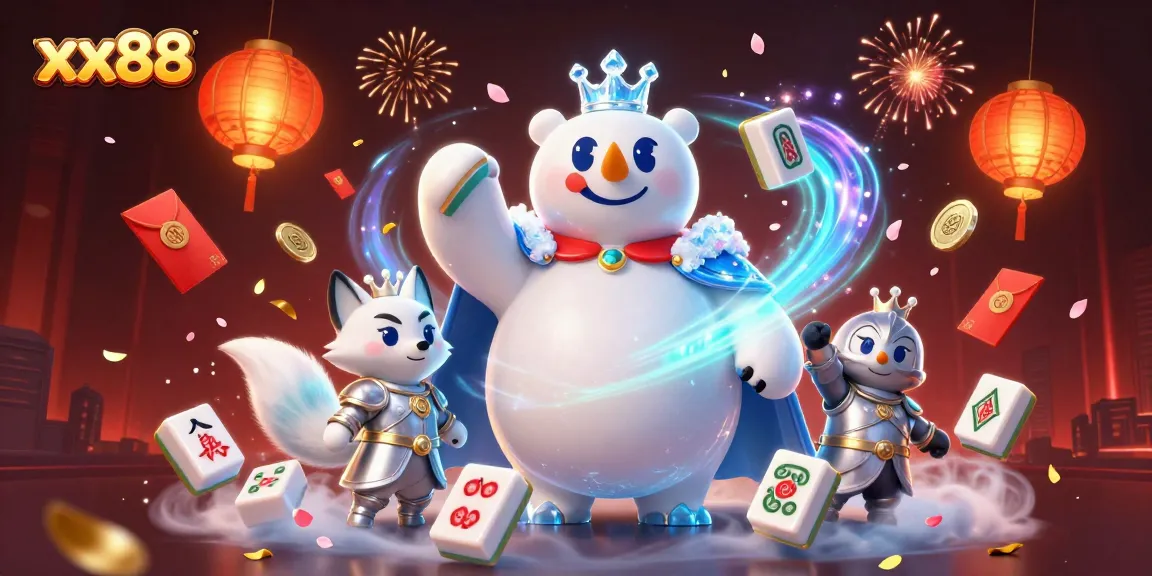 Experience exciting games at xx88 casino with a vibrant 3D illustration depicting festive elements.