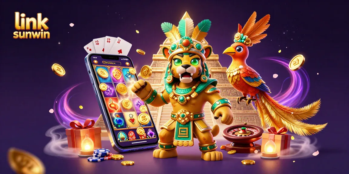 Play jackpot games with link sunwin in a vibrant, immersive casino-themed scene.