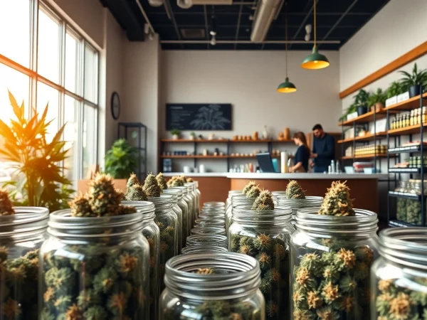 Shop premium selections at a welcoming weed store featuring vibrant cannabis products.
