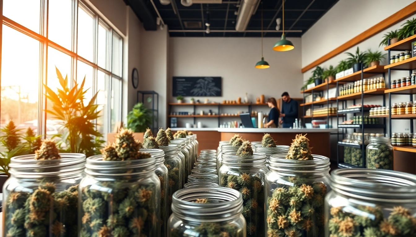 Shop premium selections at a welcoming weed store featuring vibrant cannabis products.