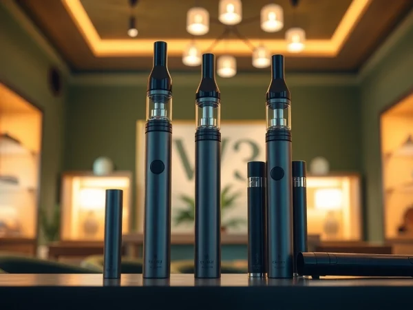 Showcasing premium Cannabis Vape products in a modern retail space with a sophisticated ambiance.