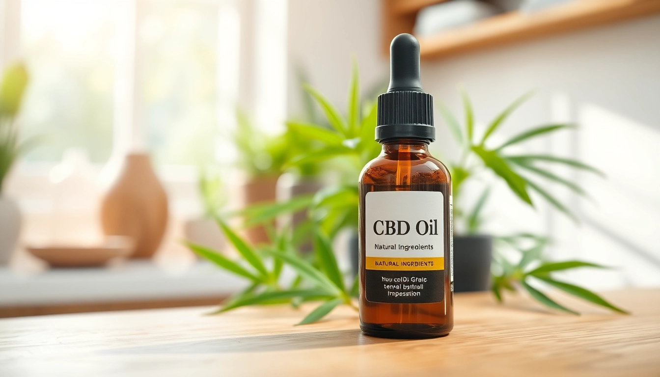 Promote tranquility with high-quality CBD Oil bottle surrounded by greenery.