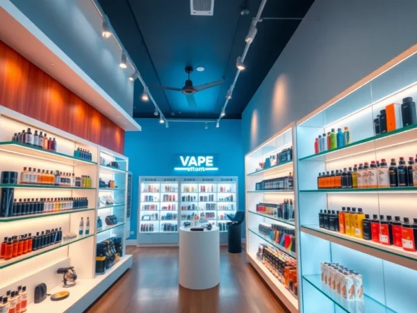 U Vape Wholesale Supplier showcasing a variety of vaping products in a modern retail environment.