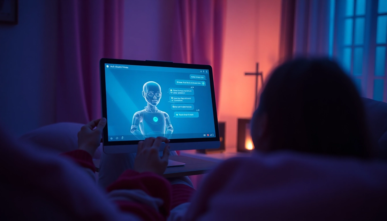 Engaging sex ai chat interaction on a cozy digital platform, showcasing warmth and intimacy.