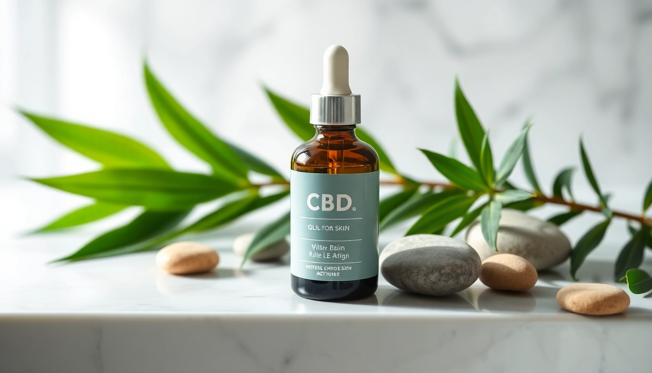 Explore the benefits of CBD oil for skin with a beautifully styled presentation of natural skincare elements.