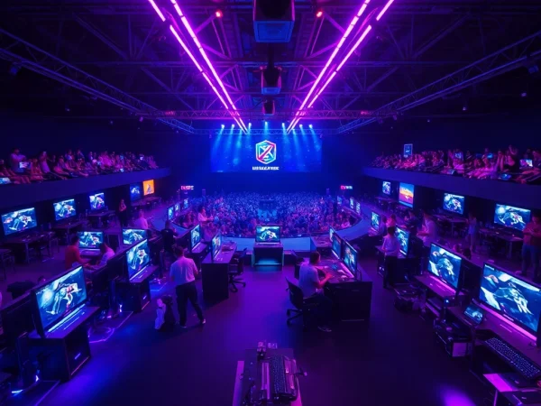 Exciting gaming arena featuring NK88 setups and players in action.