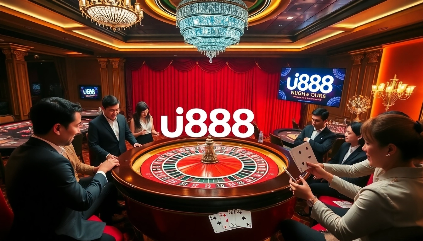 Experience high-stakes excitement with u888 at a lavish casino table featuring live roulette.