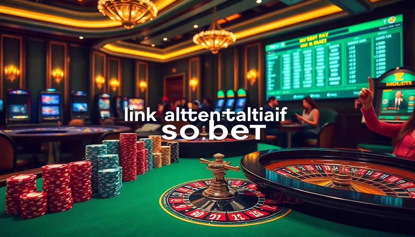 Engage with link alternatif sbobet for premier online betting insights in an upscale casino setting.